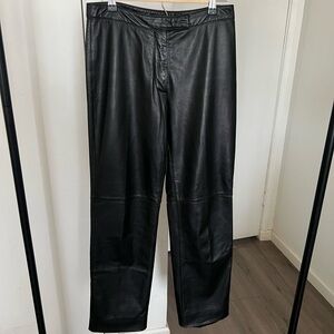 LOFT Black Leather Trousers